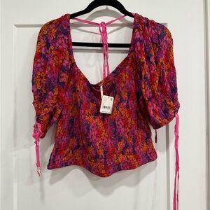 Free People Multicolor Floral Blouse